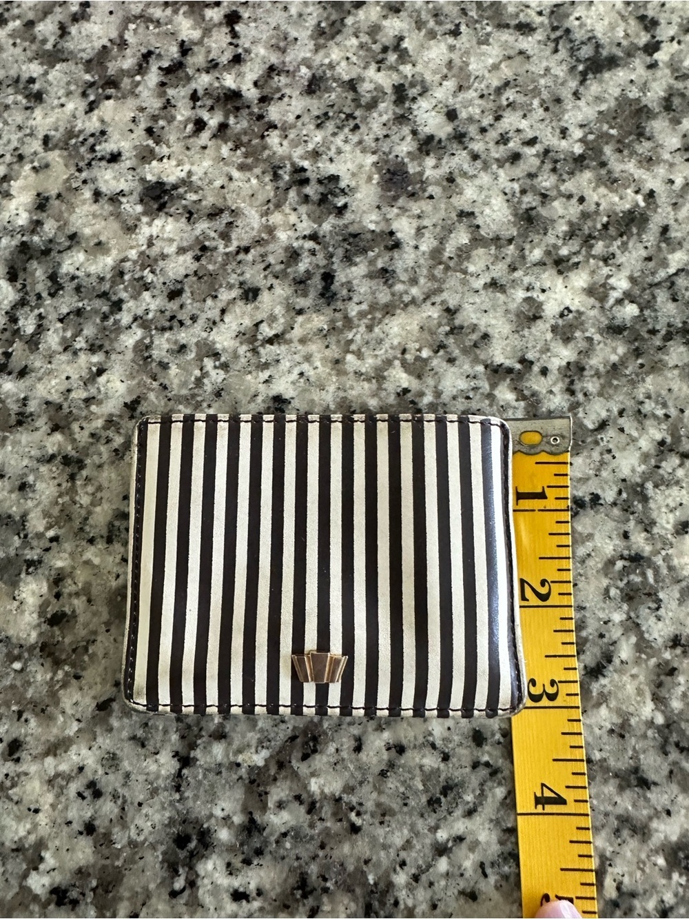henri bendel Black and White Striped Card & Key Holder - Picture 3 of 10